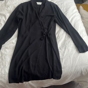 Black Babaton Aritzia wrap dress